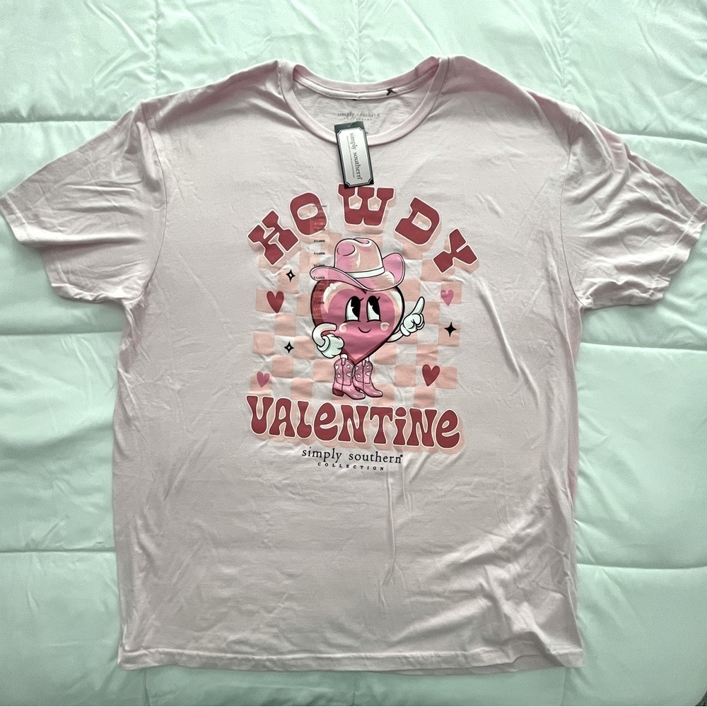 Simply Southern Pink 'Howdy Valentine' Size Large.